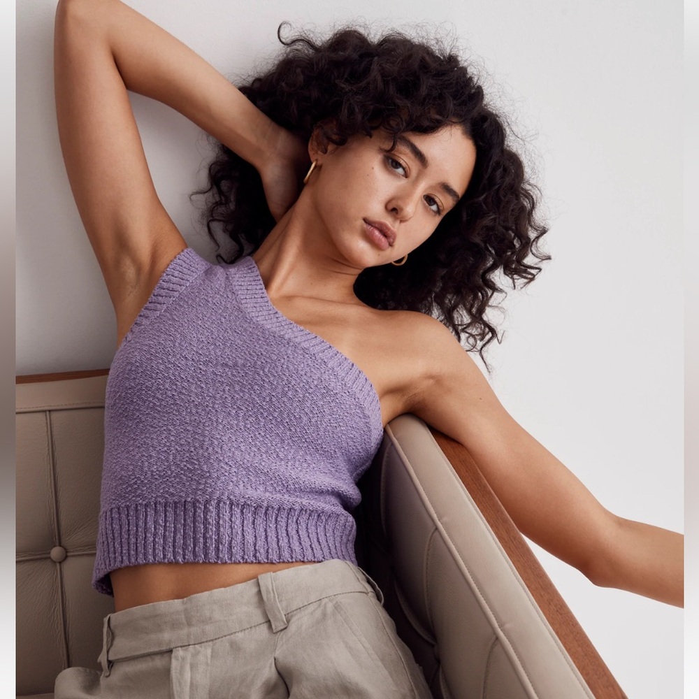 Madewell Textural-Knit One-Shoulder Sweater Tank